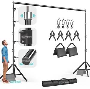 lot 164 image: Brand New Julius Studio Enhanced Heavy Duty 10 x 10 ft. (W x H) Adjustable Backdrop Stand Background Support $69.90 Retail B
