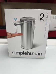 lot 50 image: New Simplehuman 9 oz. Touch-Free Automatic Soap Dispensor - Rechargeable Sensor Pump, Brushed Stainless Steel - Retail $69.99