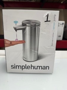 lot 51 image: New Simplehuman 9 oz. Touch-Free Automatic Soap Dispensor - Rechargeable Sensor Pump, Brushed Stainless Steel - Retail $69.99