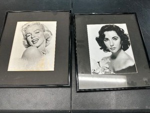lot 94 image: 2 Framed Photo Prints - Marilyn Monroe & Elizabeth Taylor