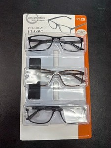 lot 115 image: New Design Optics By Foster Grant 3 Pack of Reading Glasses - Full Frame Classic 1.25