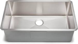 lot 10 image: Hahn Handmade Chef Series Undermount Kitchen Sink - Single Bowl - 32-in - Stainless Steel