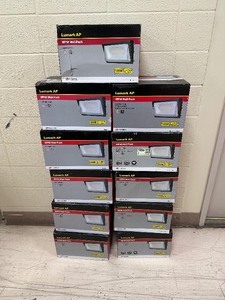 lot 100 image: New 11 Boxes  Lumark Switch Hardwired LED Bronze Security Wall Light Model No. WPMLED15B
