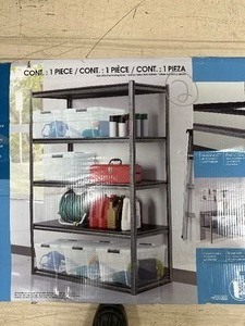 lot 83 image: Whalen 5-Shelf Heavy Duty Steel Shelving Unit, 48 W x 24 D x 72 H, Black