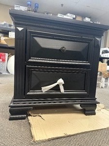 lot 160 image: Elements International Calloway Dark Wood Nightstand ( retail $289)