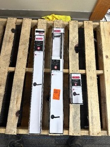 lot 168 image: 3 New Delta Lyndall Bathroom Hardware Pieces, 2 30 Towel Bars and 9 Towel Bar - Matte Black Finish