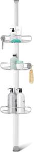 lot 49 image: New Simplehuman 8 Tension Pole Shower Caddy, Stainless Steel and Anodized Aluminum