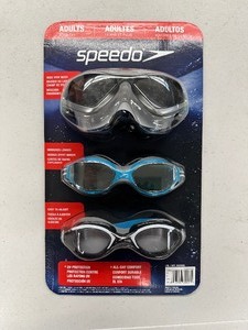 lot 227 image: New 3 Pack of Adult Speedo Swim Goggles
