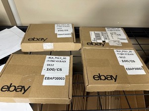 lot 243 image: 4 Boxes  300 -400 New Ebay Branded Poly Mailers   Mailing Bags 9 x 12