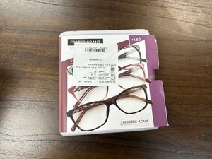 lot 269 image: Open Box New 3 Pack Design Optics by Foster Grant Fashion Reading Glasses - 1.50