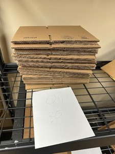 lot 280 image: Qty 35 New Uline Shipping Boxes 8 X 6 X 4            AKA Corrugated Freight Containers