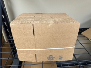 lot 281 image: Qty 25 New Uline Shipping Boxes 8 X 4 X 4            AKA Corrugated Freight Containers