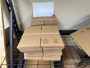 lot 282 image: Qty 50 New Uline Shipping Boxes 6 X 6 X 4            AKA Corrugated Freight Containers