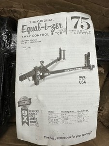 lot 311 image: Sway Bar Hitch Equal-i-zer 4-point Sway Control Hitch, 90-00-1400, 14,000 Lbs Trailer Weight Rating, 1,400 Lbs Tongue Weight Rating, Weight Distribution Kit Includes Standard Hitch Shank,- Missing Parts