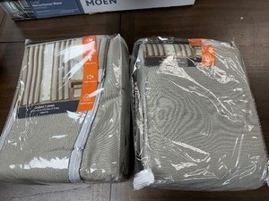 lot 317 image: 2 Open Box New 2 Packs (4 Total Curtain Panels) of SunBLK Total Blackout Courtains - 52 x 84 Each - Bradley Khaki