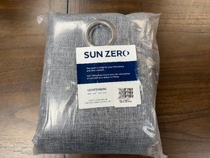 lot 323 image: New 2 Pack of Sun Zero Black Out Curtain Panels 50 x 84 Each - Pratt - Blueish Gray