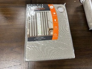 lot 325 image: New 2 Pack of SunBLK Total BlackOut Curtains, Panels 52 x 84 Each - Bradley Khaki