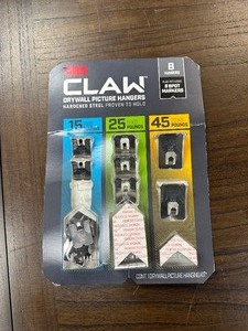 lot 328 image: Open Box New 8 Pack of 3M CLAW Drywall Picture Hangers