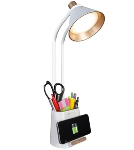 lot 71 image: Ottlite LED Desk Lamp Organizer, With Wireless Phone Charger Stand