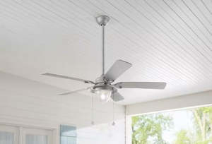 lot 340 image: Home Decorators Collection Hanahan 52 in. LED Outdoor Galvanized Ceiling Fan with Light Kit
