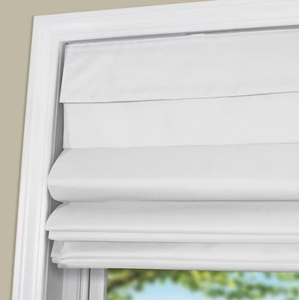 lot 108 image: 2x New Arlo Blinds White Cordless Bottom Up Room Darkening Fabric Roman Shade 32.5 in. W x 72 in. L ( Black-out)
