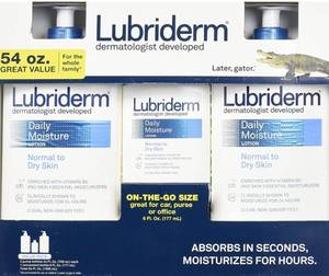 lot 121 image: New Lubriderm Dermatologist Daily Moisture Lotion for Normal to Dry Skin 3 Pack Value Pack  54 FL Oz Total