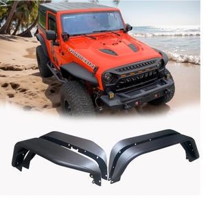 lot 130 image: MTNTOPCN Premium Steel Fender Flares compatible for Jeep Wrangler 2007-2018 JK & JKU Unlimited -Tube Style Superior Design, Stylish & Durable, Ideal for Off-road 4 PCS Set
