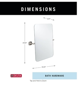 lot 172 image: New Delta Portwood Tilt Mirror - Chrome Finish 23.23 Inch x 23.62 Inch