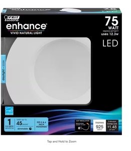 lot 179 image: 24 New Feit Electric 5 in. 6 in. Integrated LED White Retrofit Recessed Light Trim Kit Dimmable CEC Downlight Daylight 5000K (6-Pack) ( 4 New Cases 6 per case )