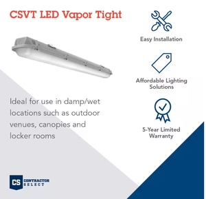 lot 180 image: Lithonia Lighting Contractor Select CSVT 8 ft. 128-Watt Equivalent Integrated LED Gray Strip Light Fixture, 4000K