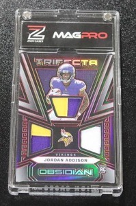 lot 2 image: 2023 Obsidian Trifecta Triple Patch Jordan Addison 18  Only 8 Exist