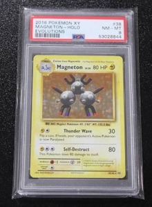 lot 5 image: 2016 Pokemon XY Evolutions Magneton Holo #38108 PSA 8