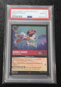 lot 6 image: 2023 Disney Lorcana EN 2 Minnie Mouse Foil #114204 PSA 10