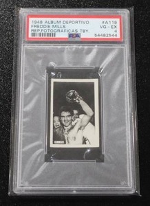lot 14 image: 1948 Album Deportivo Freddie Mills #A119 PSA 4