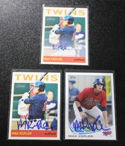 lot 17 image: Max Kepler Autograph Baseball Card Lot  3 Autograph Cards