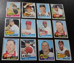 lot 20 image: Vintage 1965 Topps Baseball Card Lot   12 Cards Mid Grade or Better
