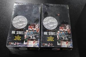 lot 29 image: 1991-92 Pro Set Platinum Hockey Series 1 Unopened Hobby Box Lot  2 Hobby Boxes