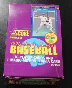 lot 31 image: 1991 Score Baseball Series 2 Unopened Hobby Box  36 Packs