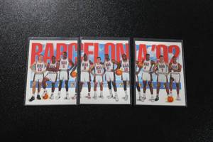 lot 40 image: 1991-92 Skybox Basketball Olymics Barcelona #544-546  Jordan - Bird - Johnson