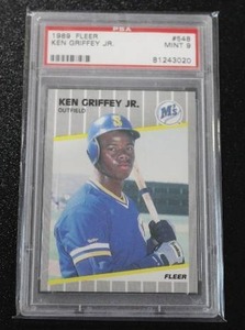 lot 52 image: 1989 Fleer Ken Griffey Jr. #548 Rookie Card PSA 9