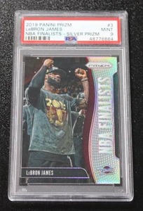 lot 65 image: 2019-20 Prizm NBA Finest Silver LeBron James #3 PSA 9