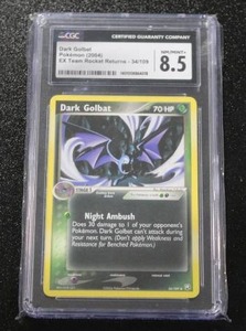 lot 70 image: 2004 Pokemon EX Team Rocket Returns Dark Golbat 34109 CGC 8.5