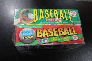 lot 81 image: 1990 & 1991 Fleer Baseball Factory Sealed Complete Set Lot  2 Sets