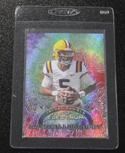 lot 98 image: 2024 Leaf Electrum Crystallography Jayden Daniels #11 Rookie Card 1625  Only 25 Exist