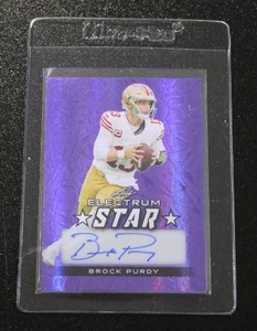 lot 108 image: 2024 Leaf Electrum Star Purple Brock Purdy Autograph #BP1 37  Only 7 Exist