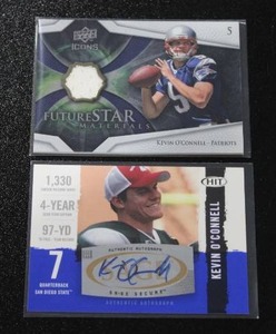 lot 112 image: 2008 Kevin OConnell Autograph & Relic Rookie Card Lot  2 Rookie Cards