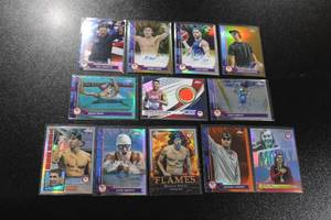 lot 115 image: 2024 Topps Chrome Olympics Lot  BaseNumberedRelicAutograph  12 Cards