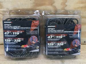 lot 90 image: Lot of 2 - Keeper Zipnet Adjustable Cargo Net