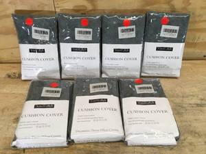 lot 132 image: Lot of 7 Packs of- Throw Pillow Covers (2 per pack)