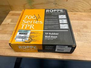 lot 103 image: ROPPE 700 Series Black Brown 4 in. W x 18 in. T x 120 ft. L Thermoplastic Rubber Wall Cove Base Coil